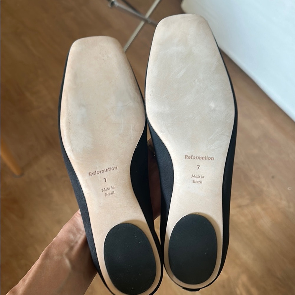 Reformation Black Prudence Ballet Flats